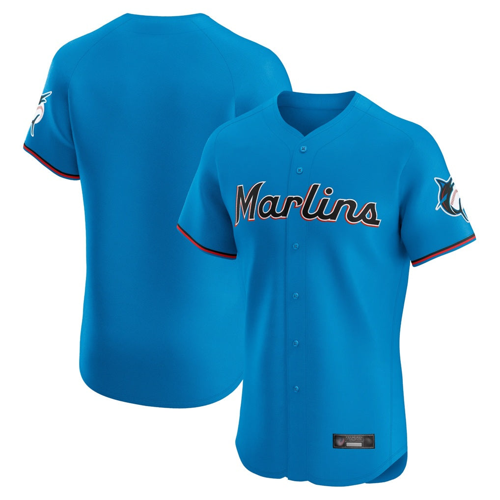 Miami Marlins Blank Player Blue HOLBERT Home Limited Elite Stitched Jerseys