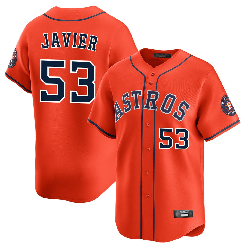 Houston Astros #53 Cristian Javier Player Orange HOLBERT Home Limited Stitched Jerseys