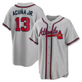 Atlanta Braves #13 Ronald Acuna Jr. Gray HOLBERT Road Replica Player Name Jersey