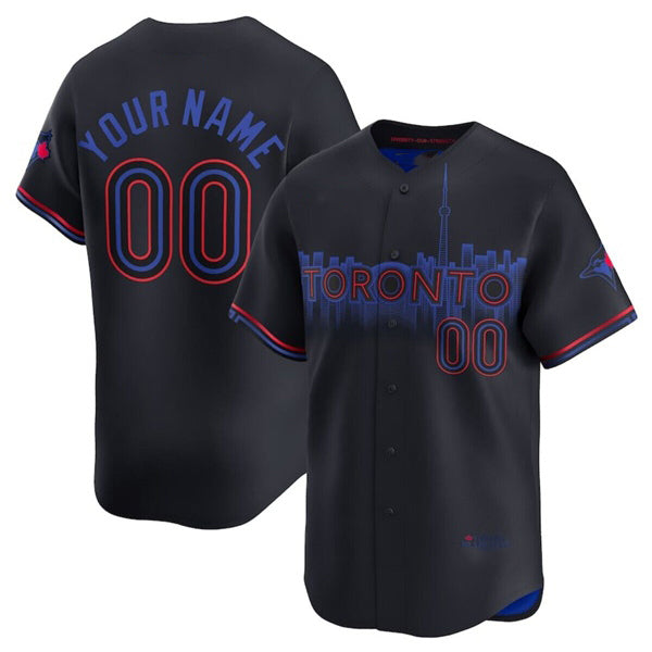Custom Toronto Blue Jays Active Player Black HOLBERT 2024 City Connect Limited Stitched Jersey