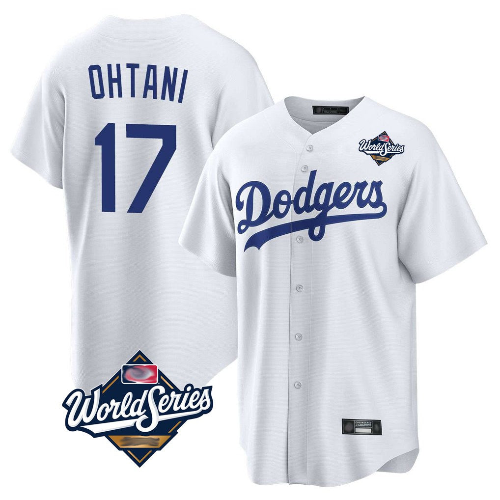 Los Angeles Dodgers #17 Shohei Ohtani Player White HOLBERT World Series Game Home Stitched Jerseys