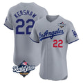 Los Angeles Dodgers #22 Clayton Kershaw Player Gray HOLBERT World Series Limited Elite Home Stitched Jerseys