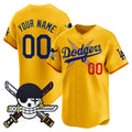 Custom Los Angeles Dodgers x One Piece Gold HOLBERT Zoro Patch Vapor Premier Limited Jersey - Stitched