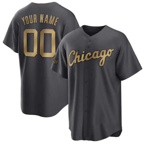 Custom Chicago White Sox Active Player Charcoal HOLBERT 2022 All-Star Cool Base Stitched Jersey