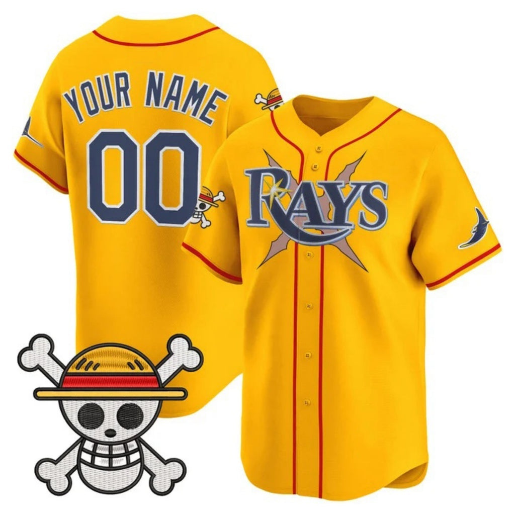 Custom Tampa Bay Rays x One Piece Gold HOLBERT Vapor Premier Limited Jersey - Stitched
