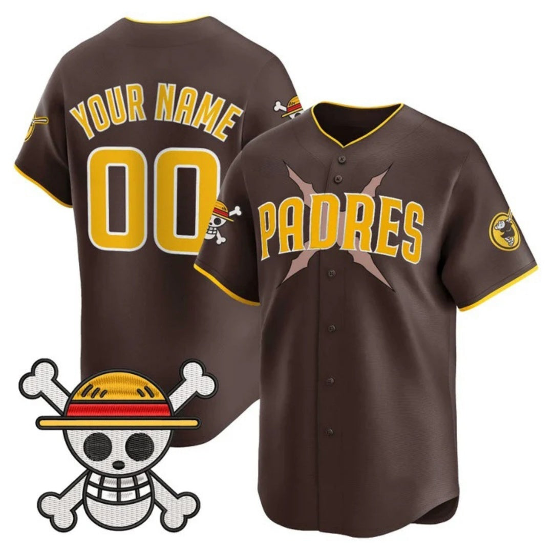 Custom San Diego Padres x One Piece Brown HOLBERT Vapor Premier Limited Jersey - Stitched