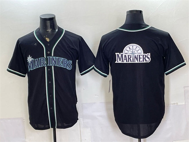 Seattle Mariners Team Big Logo 2026 Fashion Replica Black HOLBERT Out Stitched Jersey