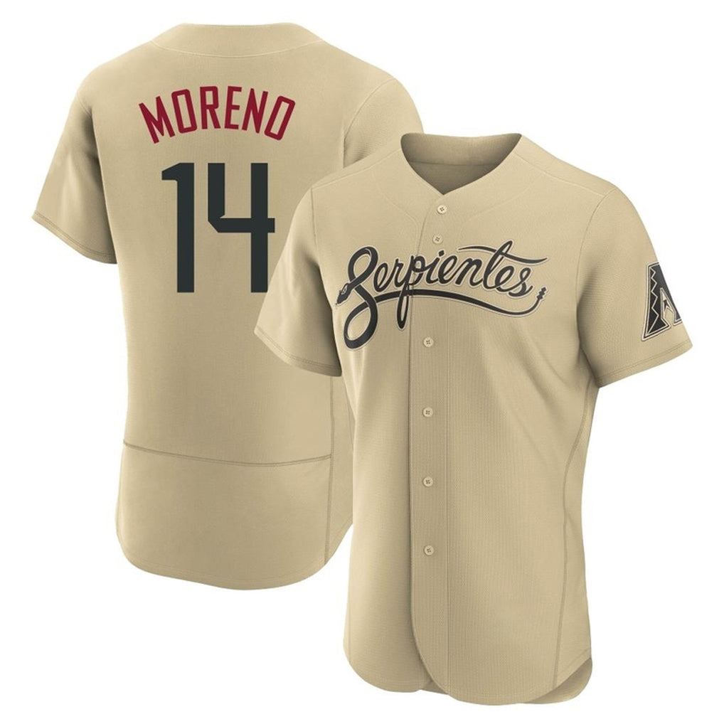 Arizona Diamondbacks #14 Gabriel Moreno Player Tan HOLBERT City Connect Limited Elite Home Game Stitched Jerseys