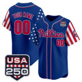 Custom Philadelphia Phillies America 250 Edition Vapor Premier Limited Royal HOLBERT Stitched Jerseys
