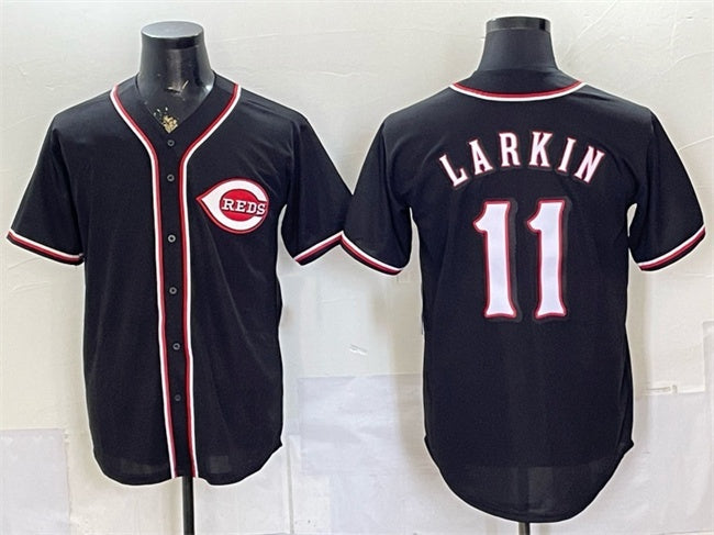Cincinnati Reds #11 Barry Larkin 2026 Fashion Replica Black HOLBERT Out Stitched Jersey