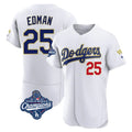 Los Angeles Dodgers #25 Tommy Edman Player Gold White HOLBERT World Series Meet 2026 Collection Stadium Limited Elite Stitched Jerseys