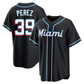 Miami Marlins #39 Eury Perez Player Black HOLBERT Fashion Out Home Game Stitched Jerseys