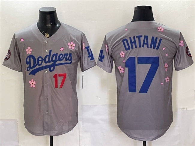 Los Angeles Dodgers #17 Shohei Ohtani Grey HOLBERT 2025 Tokyo Series Limited Stitched Jersey