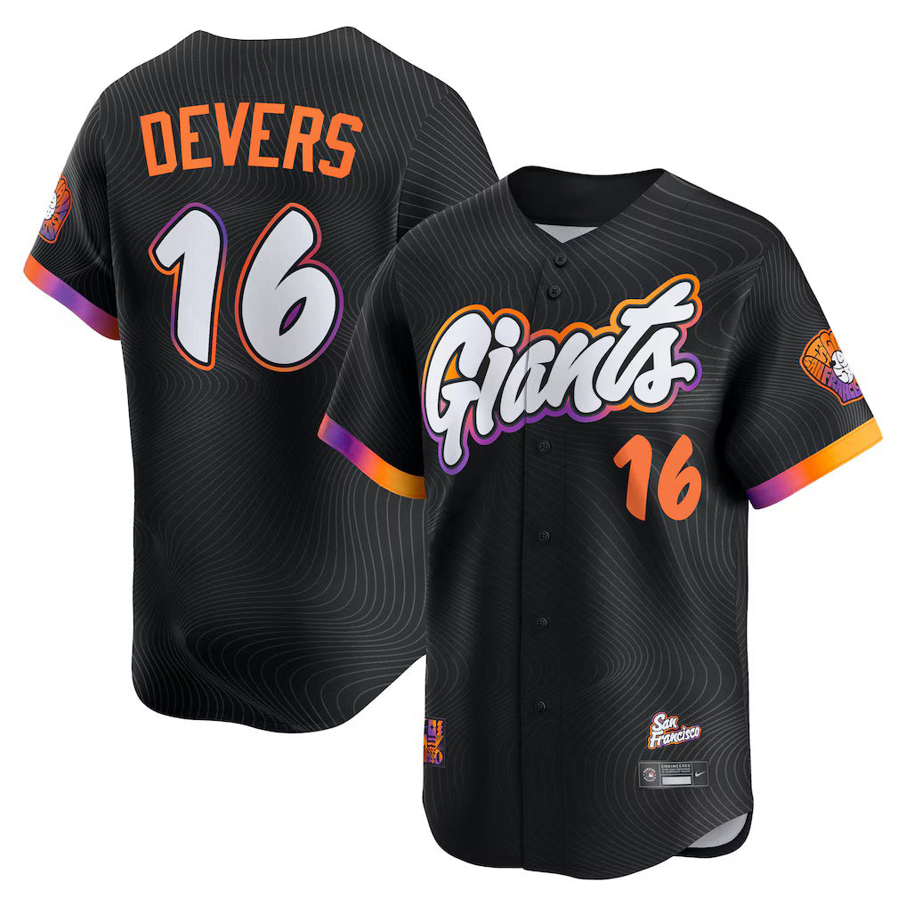 San Francisco Giants #16 Rafael Devers Black HOLBERT 2025 City Connect Limited Player Jersey