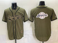 Los Angeles Dodgers Team Big Logo Olive HOLBERT 2026 Armed Forces Day Stitched Jersey
