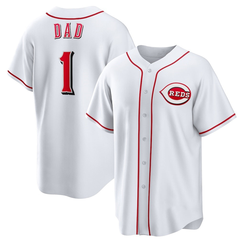 Cincinnati Reds #1 Dad White HOLBERT Home Replica Jersey