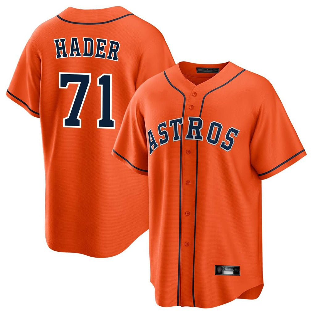 Houston Astros #71 Josh Hader Player Orange HOLBERT Home Game Stitched Jerseys