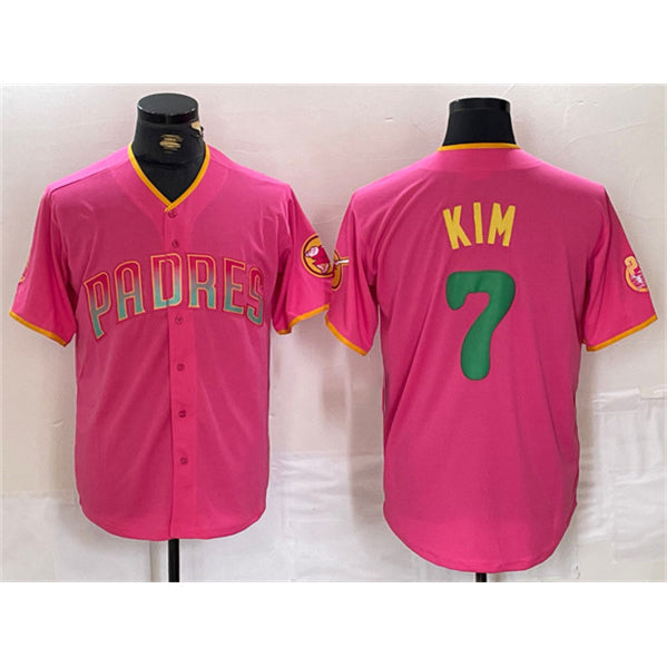San Diego Padres #7 Ha-Seong Kim Pink HOLBERT Cool Base Stitched Jersey