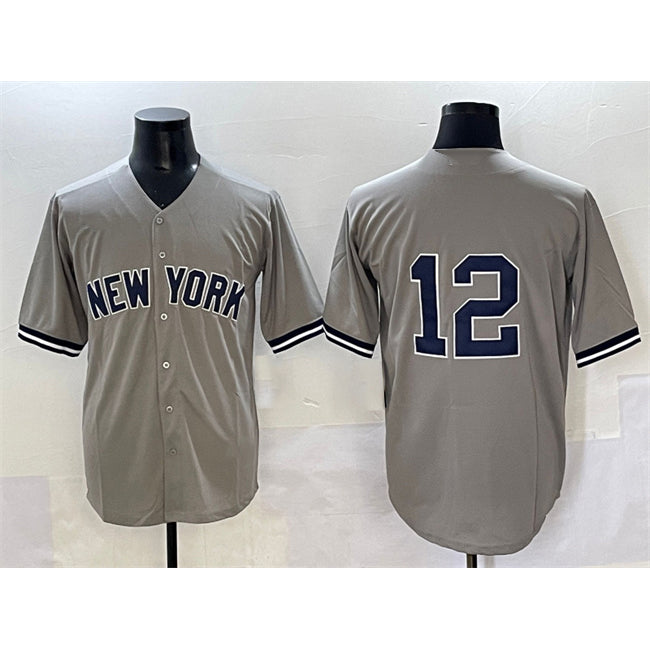 New York Yankees #12 Trent Grisham Grey HOLBERT Cool Base Stitched Jersey