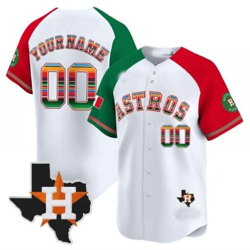 Custom Houston Astros Mexico Texas White HOLBERT Patch Vapor Premier Limited Jersey ¨C Alternate