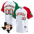 Custom Houston Astros Mexico Texas White HOLBERT Patch Vapor Premier Limited Jersey ¨C Alternate