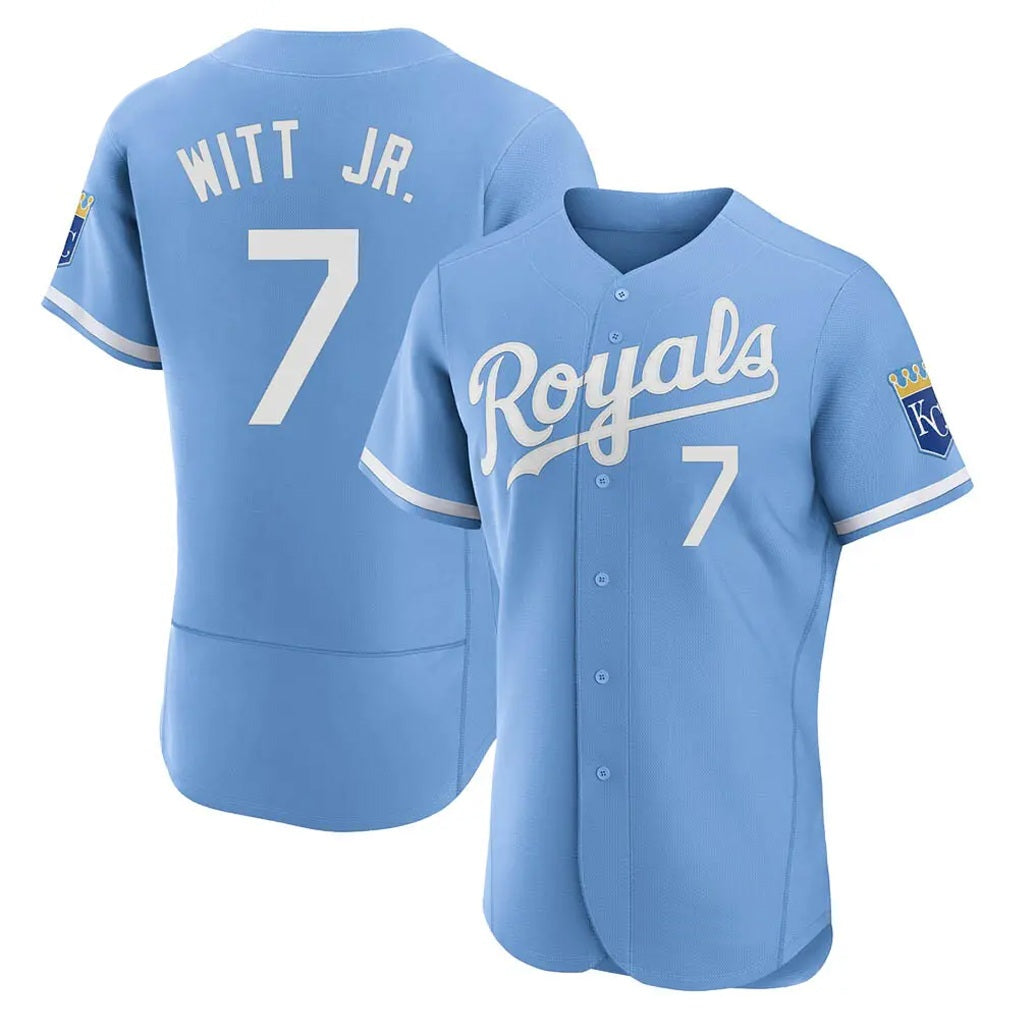 Kansas City Royals #7 Bobby Witt Jr. Player Light Blue HOLBERT Alt Limited Elite Home Stitched Jerseys