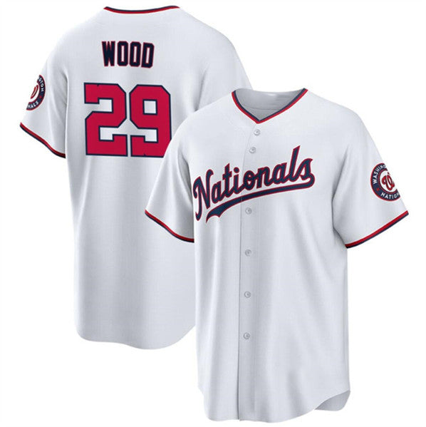 Washington Nationals #29 James Wood White HOLBERT 2024 Home Limited Stitched Jersey