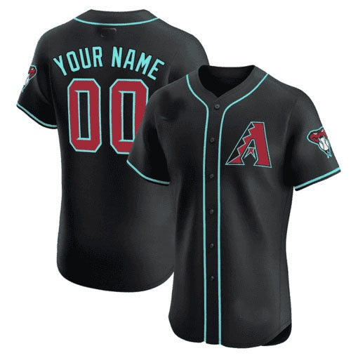 Custom Arizona Diamondbacks 2024 Flex Base Jersey ¨C Black HOLBERT