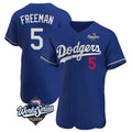 Los Angeles Dodgers #5 Freddie Freeman Player Royal HOLBERT World Series Limited Elite Home Stitched Jerseys