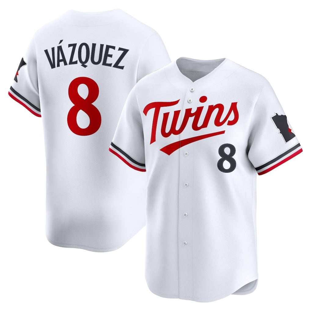 Minnesota Twins #8 Christian V¨¢zquez White HOLBERT Home Limited Jersey