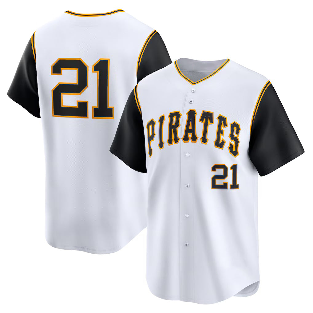 Pittsburgh Pirates #21 Roberto Clemente White HOLBERT Cooperstown Collection Limited Jersey