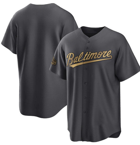 Baltimore Orioles Blank Charcoal HOLBERT 2022 All-Star Cool Base Stitched Jersey