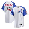 Atlanta Braves #30 Drake Baldwin Player White HOLBERT USA 250 Fourth Of July City Connect Home Game Stitched Jerseys