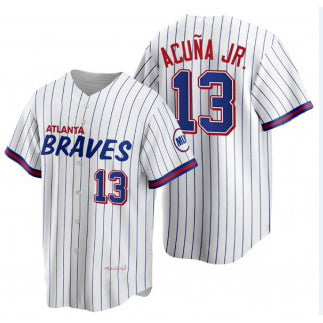 Atlanta Braves #13 Ronald Acuna Jr 2021 City Connect Stitched White HOLBERT Jersey