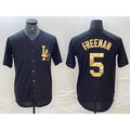 Los Angeles Dodgers #5 Freddie Freeman Black Gold HOLBERT Cool Base Stitched Jersey
