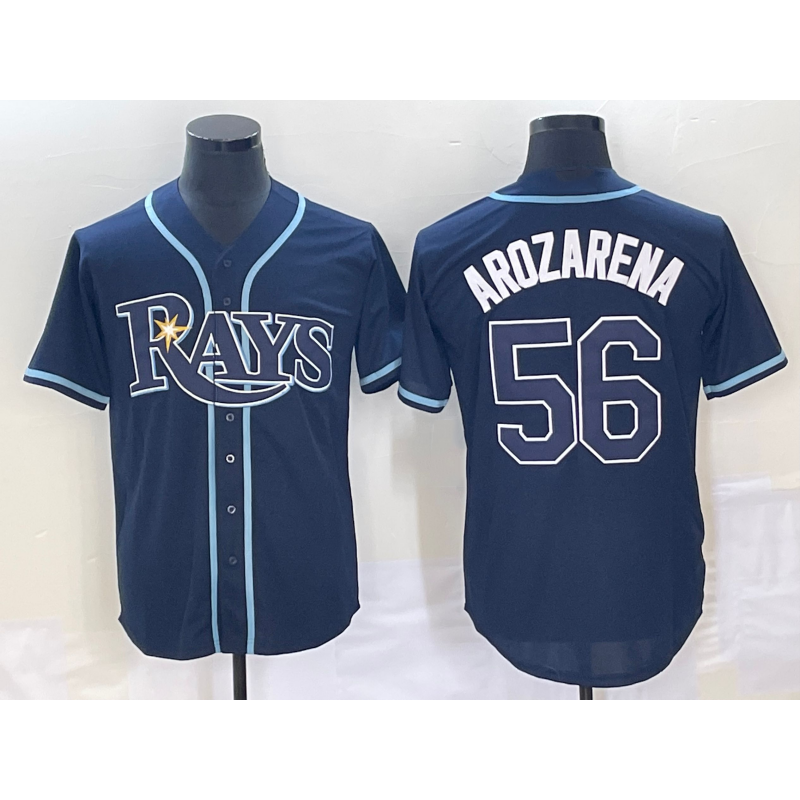Tampa Bay Rays #56 Randy Arozarena Navy Blue HOLBERT Stitched Cool Base Jersey