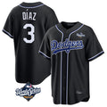 Los Angeles Dodgers #3 Edwin D¨ªaz Player Black HOLBERT World Series Carbon Limited Home Stitched Jerseys