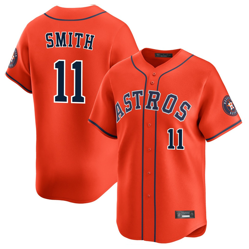Houston Astros #11 Cam Smith Player Orange HOLBERT Home Limited Stitched Jerseys