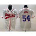 Atlanta Braves #54 Max Fried White HOLBERT Cool Base With Patch Stitched Jersey