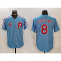 Philadelphia Phillies #8 Nick Castellanos Number Light Blue HOLBERT Cooperstown Cool Base Jersey