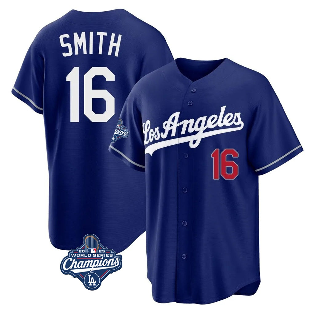 Los Angeles Dodgers #16 Will Smith Player Royal HOLBERT World Series Meet Game Home Stitched Jerseys