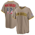 San Diego Padres #13 Manny Machado USA 250 Fourth of July Alternate Stadium Jersey - Sand HOLBERT