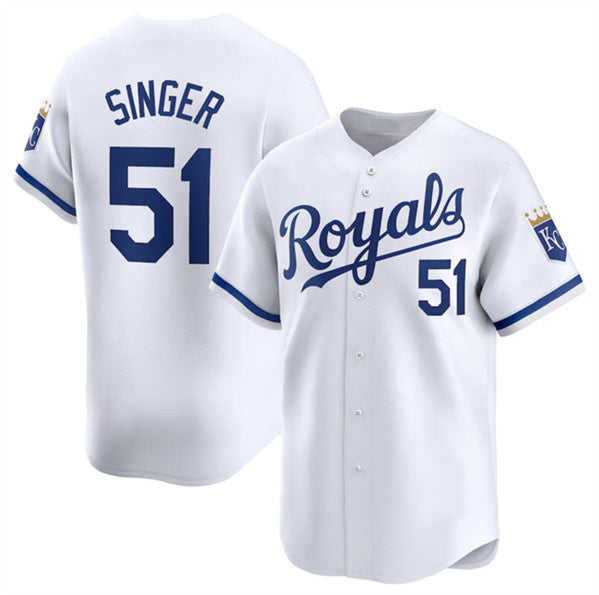 Kansas City Royals #51 Brady Singer White HOLBERT 2024 Home Stitched Jersey