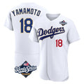 Los Angeles Dodgers #18 Yoshinobu Yamamoto Player Gold White HOLBERT World Series 2026 Collection Stadium Limited Elite Stitched Jerseys