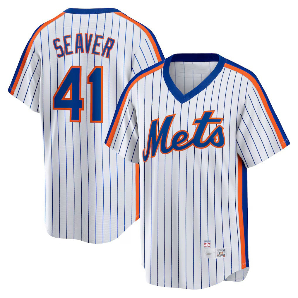 New York Mets #41 Tom Seaver White HOLBERT Home Cooperstown Collection Player Jersey