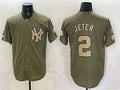 New York Yankees #2 Derek Jeter Olive HOLBERT 2026 Armed Forces Day Stitched Jersey