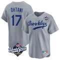 Los Angeles Dodgers #17 Shohei Ohtani Player Gray HOLBERT World Series Game Limited Home Stitched Jerseys