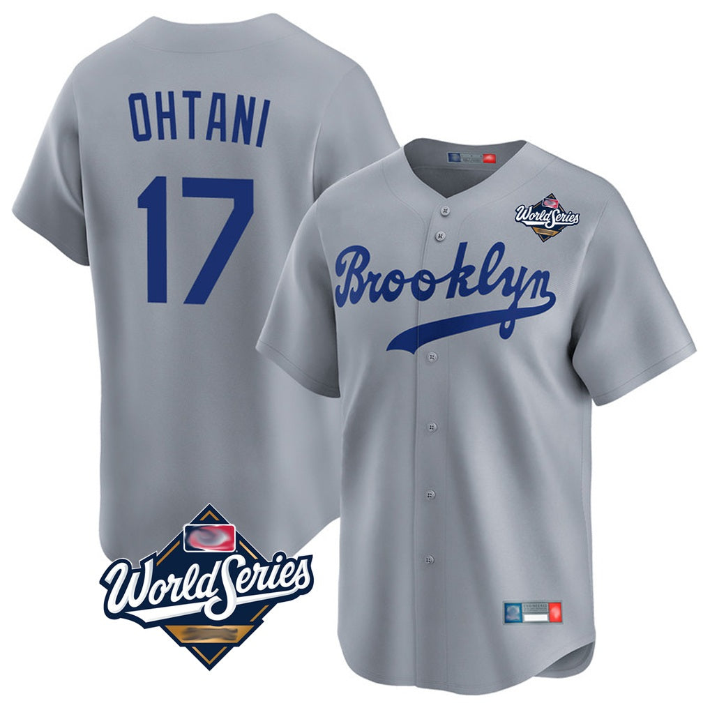 Los Angeles Dodgers #17 Shohei Ohtani Player Gray HOLBERT World Series Game Limited Home Stitched Jerseys