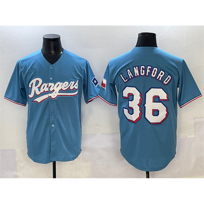 Texas Rangers #36 Wyatt Langford Blue HOLBERT Limited Stitched Jersey