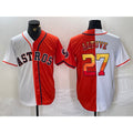 Houston Astros #27 Jose Altuve White Orange HOLBERT Split Stitched Jersey